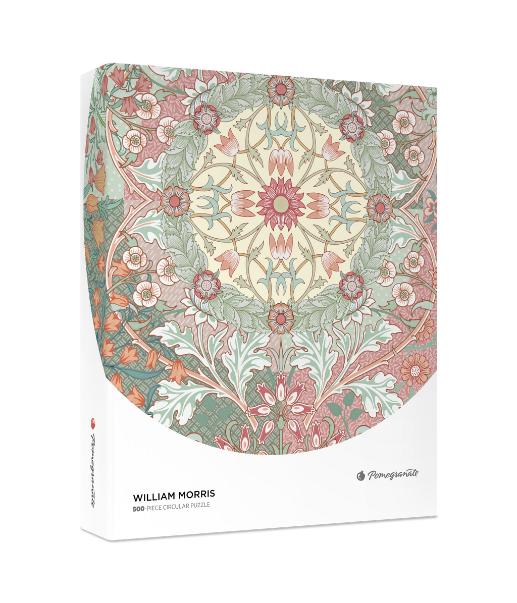 Box, turned right: William Morris - 500 Piece Circular Jigsaw Puzzle (Pomegranate)