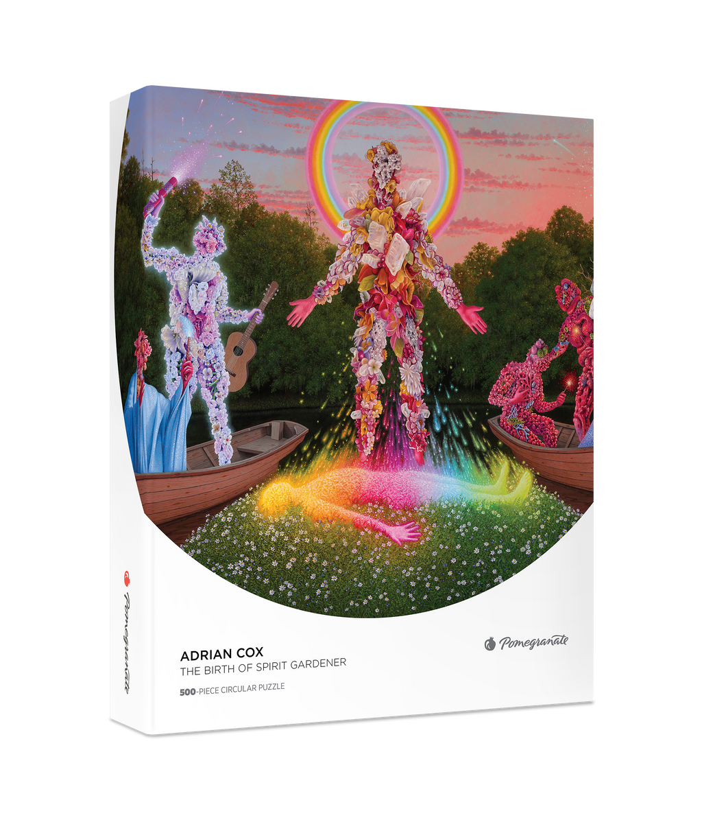 The Birth of Spirit Gardener by Adrian Cox – 500 Piece Circular Jigsaw Puzzle (Pomegranate)