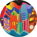 City Vibes by Jordan Herren – 500 Piece Circular Jigsaw Puzzle (Pomegranate)