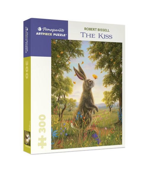 The Kiss by Robert Bissell – 300 Piece Jigsaw Puzzle (Pomegranate) - Completed Puzzle