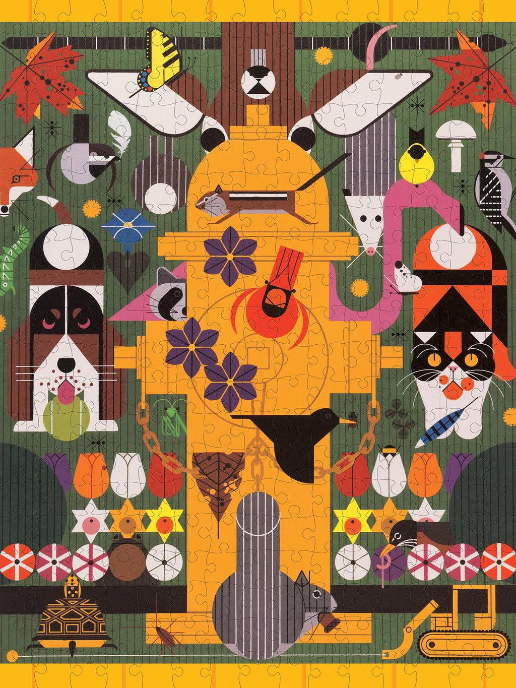Made up: Biodiversity in the Burbs by Charley Harper - 300 Piece Jigsaw Puzzle (Pomegranate)