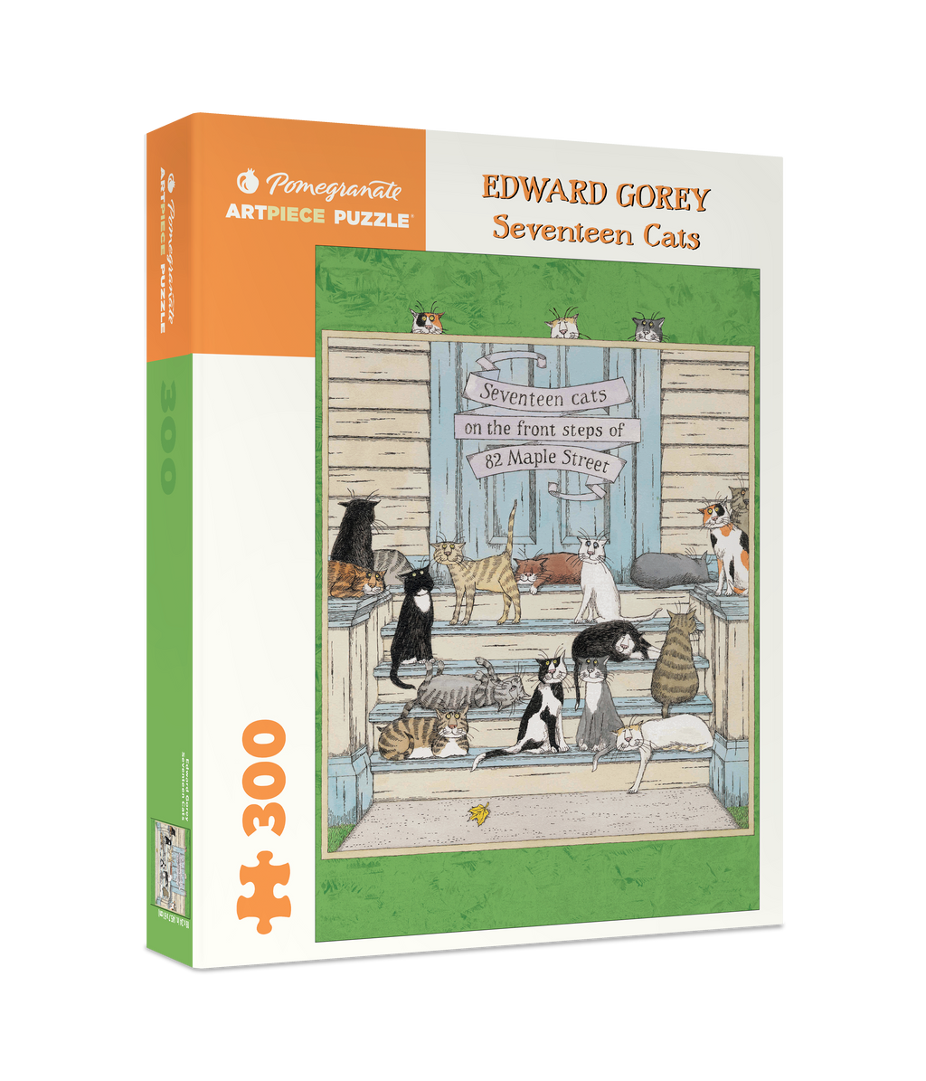 Seventeen Cats by Edward Gorey – 300 Piece Jigsaw Puzzle (Pomegranate)