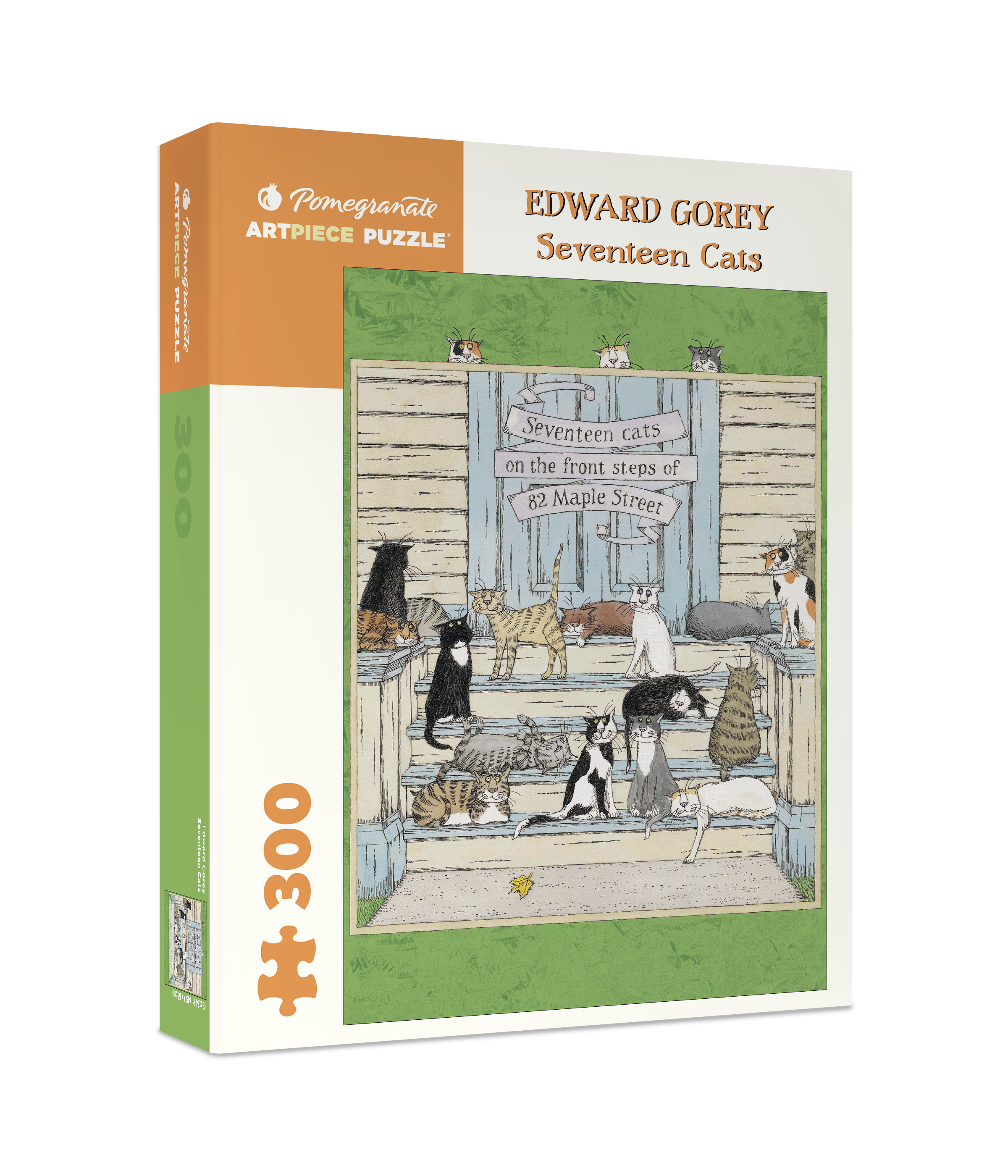Seventeen Cats by Edward Gorey – 300 Piece Jigsaw Puzzle (Pomegranate)