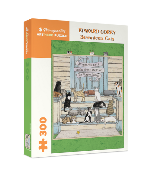 Seventeen Cats by Edward Gorey – 300 Piece Jigsaw Puzzle (Pomegranate) - Completed Puzzle