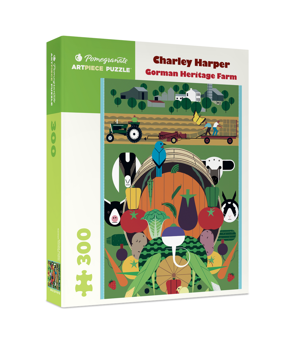 Box, turned right: Gorman Heritage Farm by Charley Harper - 300 Piece Jigsaw Puzzle (Pomegranate)
