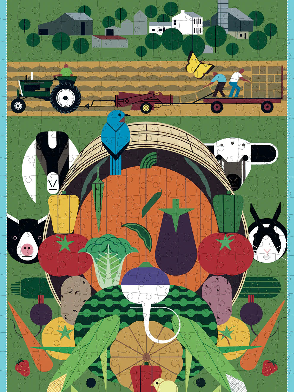 Gorman Heritage Farm by Charley Harper - 300 Piece Jigsaw Puzzle (Pomegranate)