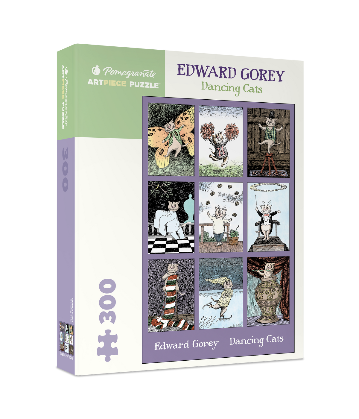 Box, turned right: Dancing Cats by Edward Gorey – 300 Piece Jigsaw Puzzle (Pomegranate)