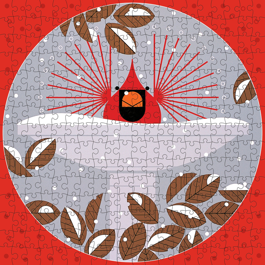 B-r-r-r-r-rdbath by Charley Harper – 300 Piece Jigsaw Puzzle (Pomegranate)