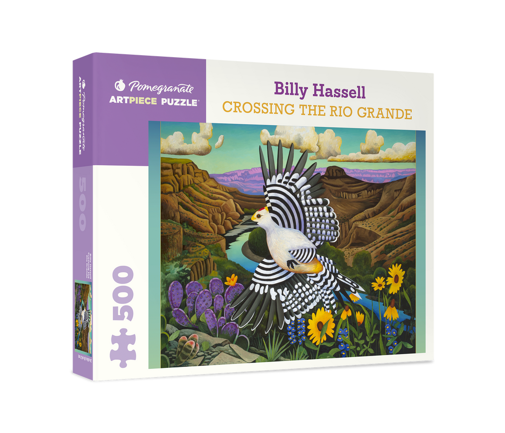 Box, turned right: Crossing the Rio Grande by Billy Hassell – 500 Piece Jigsaw Puzzle (Pomegranate)