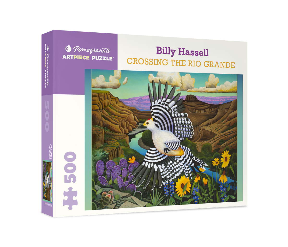Box, turned right: Crossing the Rio Grande by Billy Hassell – 500 Piece Jigsaw Puzzle (Pomegranate)