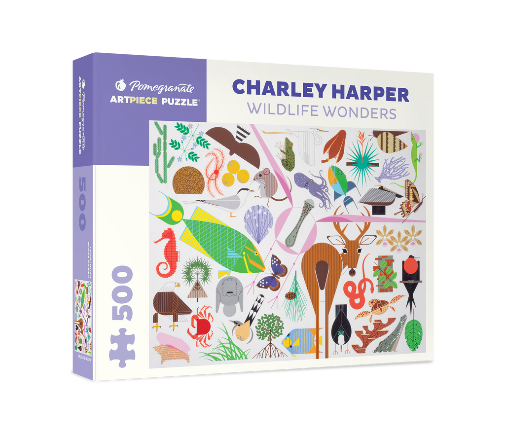 Box, turned right: Wildlife Wonders by Charley Harper - 500 Piece Jigsaw Puzzle (Pomegranate Artpiece Puzzle)