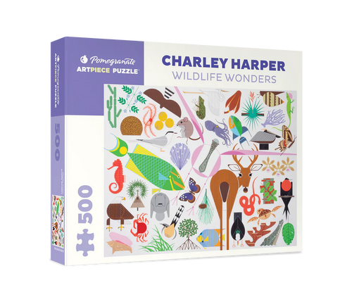 Wildlife Wonders by Charley Harper - 500 Piece Jigsaw Puzzle (Pomegranate Artpiece Puzzle) - Completed Puzzle