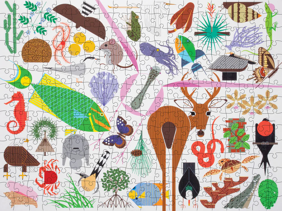 Wildlife Wonders by Charley Harper - 500 Piece Jigsaw Puzzle (Pomegranate Artpiece Puzzle)