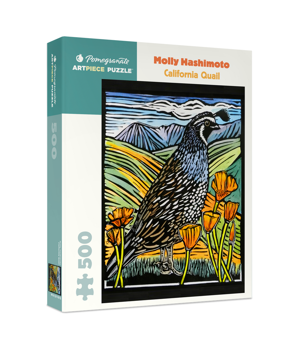 California Quail by Molly Hashimoto – 500 Piece Jigsaw Puzzle (Pomegranate)
