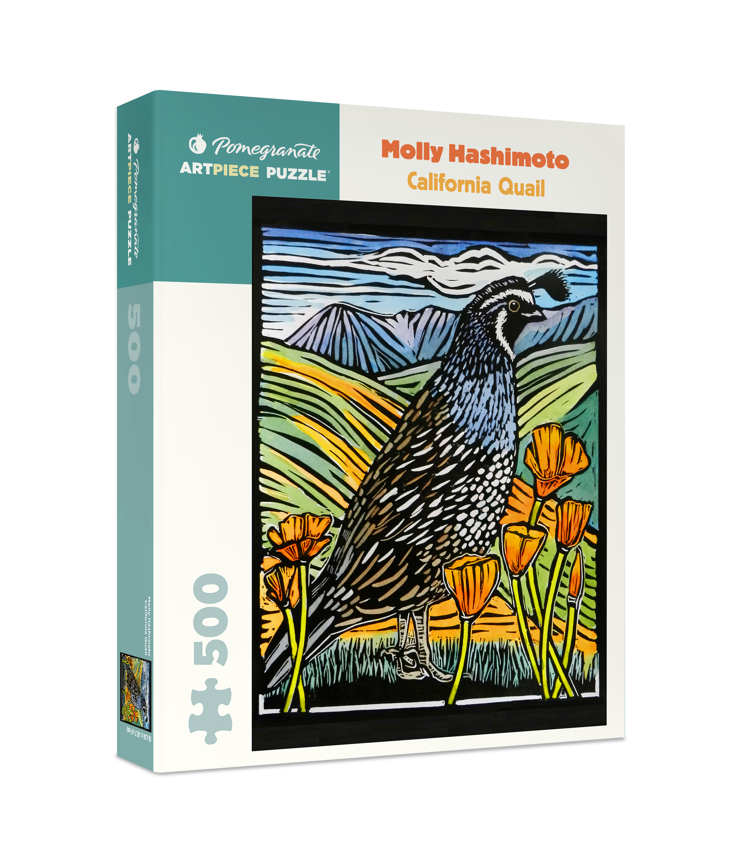California Quail by Molly Hashimoto – 500 Piece Jigsaw Puzzle (Pomegranate)