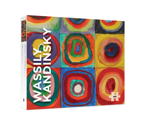 Squares with Concentric Rings by Wassily Kandinsky – 500 Piece Jigsaw Puzzle (Pomegranate) - Completed Puzzle