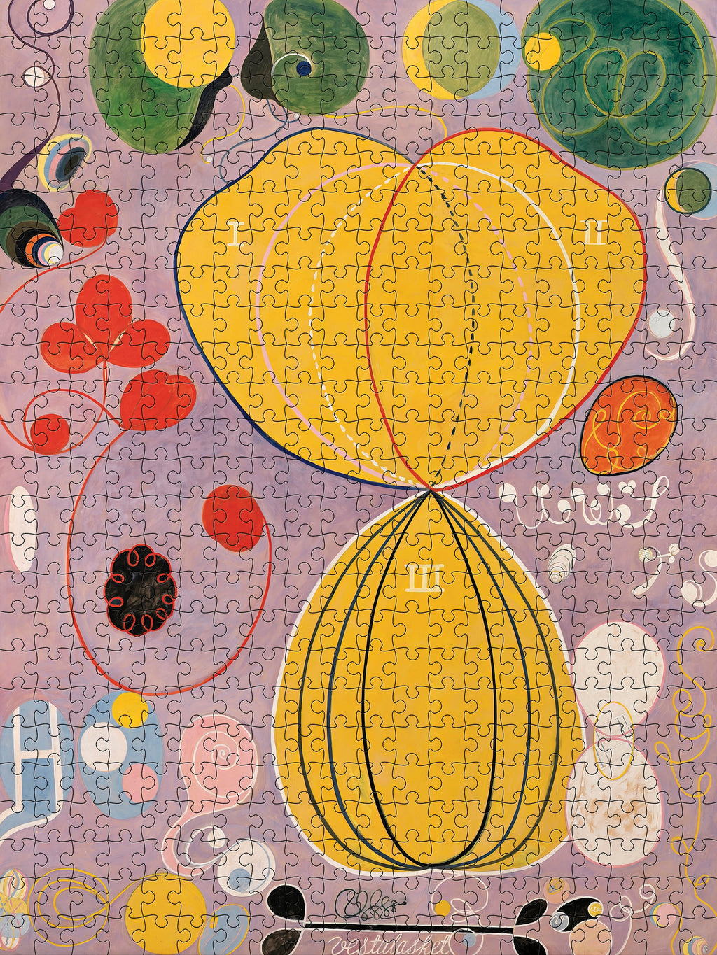 No. 7, Adulthood by Hilma af Klint – 500 Piece Jigsaw Puzzle (Pomegranate)