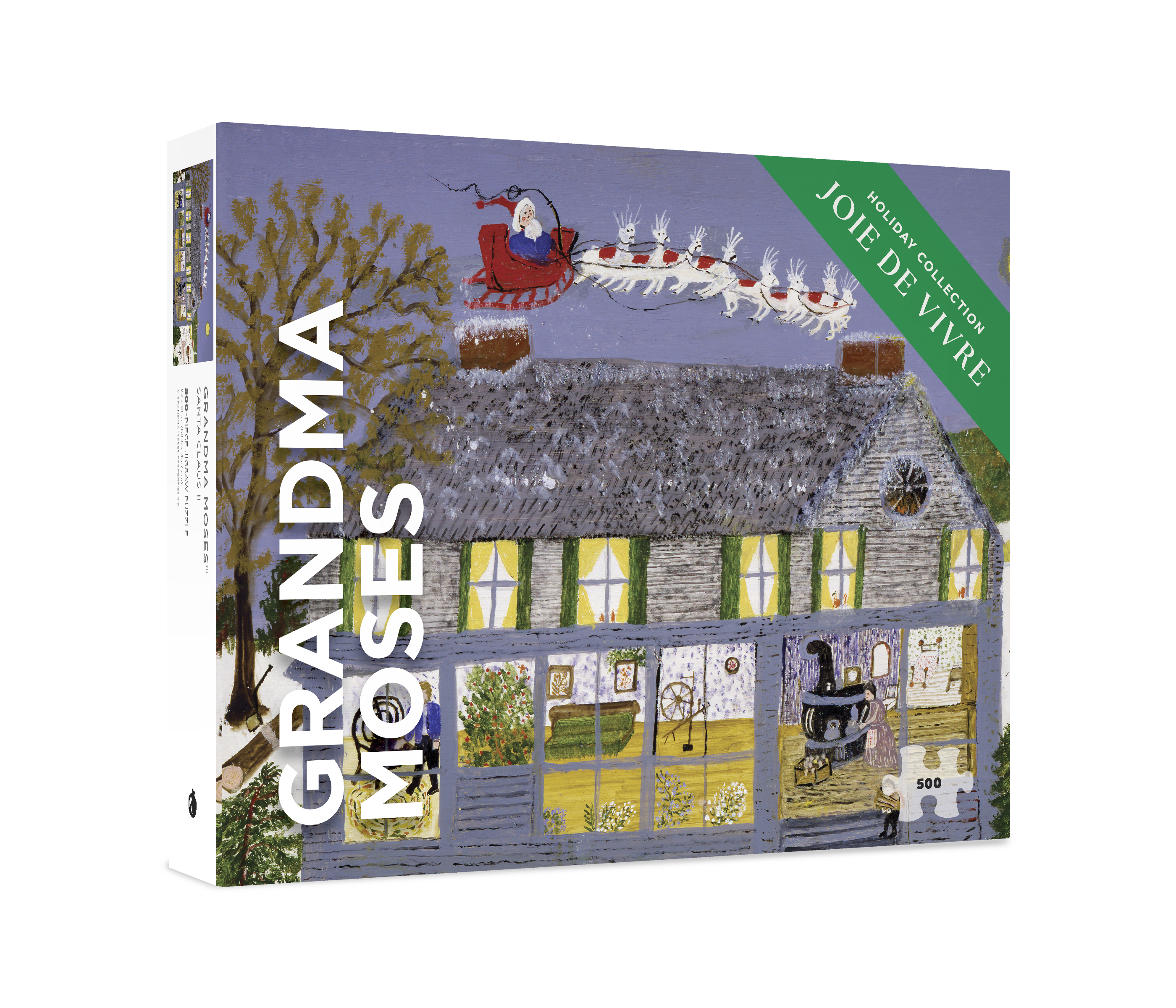 Santa Claus II by Grandma Moses – 500 Piece Jigsaw Puzzle (Pomegranate)