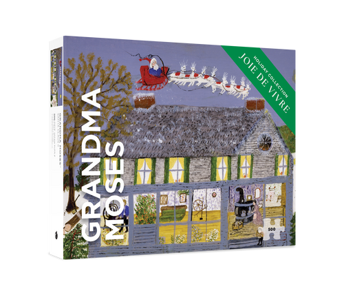 Santa Claus II by Grandma Moses – 500 Piece Jigsaw Puzzle (Pomegranate) - Completed Puzzle