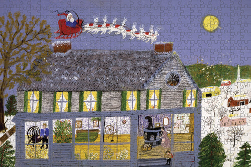 Santa Claus II by Grandma Moses – 500 Piece Jigsaw Puzzle (Pomegranate)