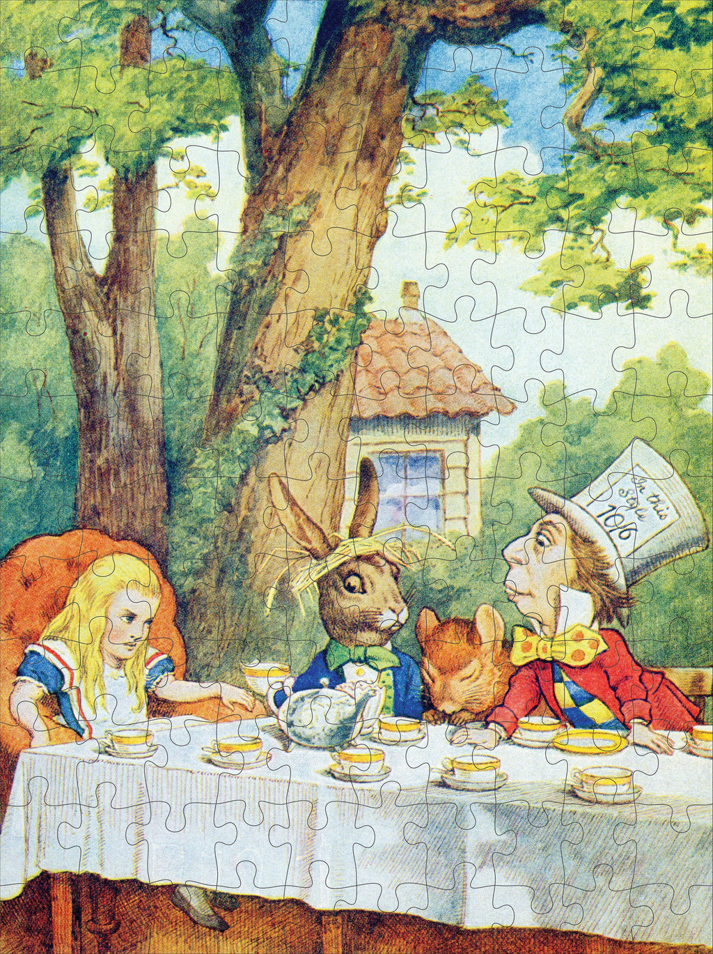 Alice in Wonderland by Sir John Tenniel – 120 Piece Double-Sided Jigsaw Puzzle (Pomegranate)