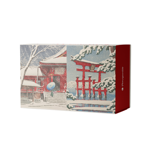 Snowfall by Kawase Hasui – 120 Piece Double-Sided Jigsaw Puzzle (Pomegranate) - Completed Puzzle