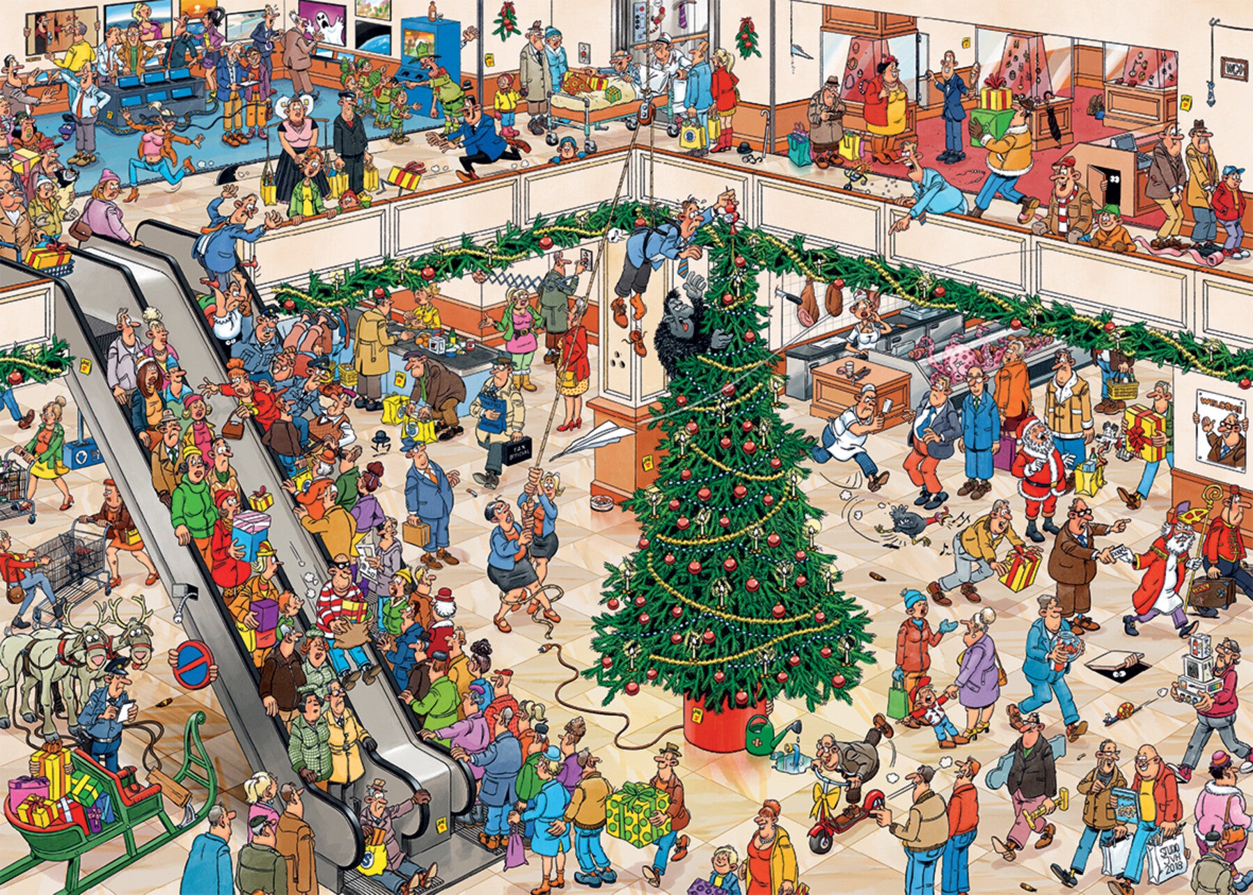 ** Pre-Order ** Christmas Mall by Jan van Haasteren - 1000 Piece Jigsaw Puzzle (Jumbo)