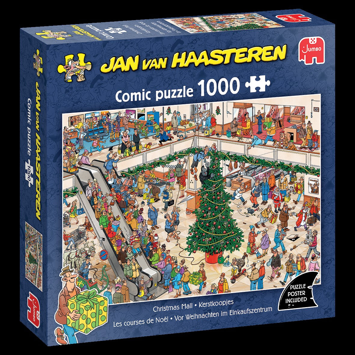 ** Pre-Order ** Christmas Mall by Jan van Haasteren - 1000 Piece Jigsaw Puzzle (Jumbo) - Completed Puzzle