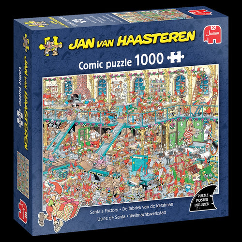 ** Pre-Order ** Santa's Factory by Jan van Haasteren - 1000 Piece Jigsaw Puzzle (Jumbo) - Completed Puzzle