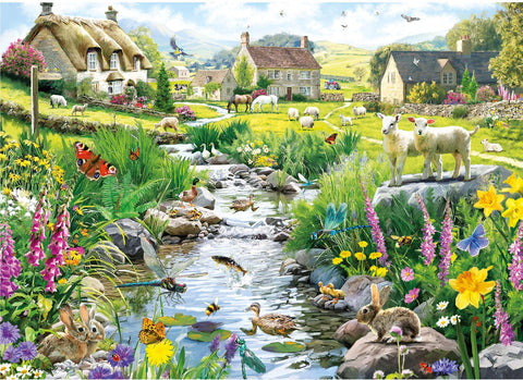 Artwork: Babbling Brook by Richard Macneil - 500XL Piece Jigsaw Puzzle (Gibsons)