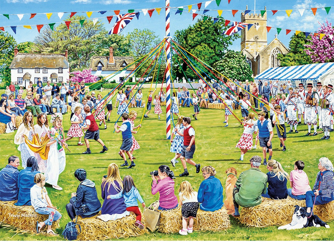 Artwork: Around the Maypole – 1000 Piece Jigsaw Puzzle (Gibsons)