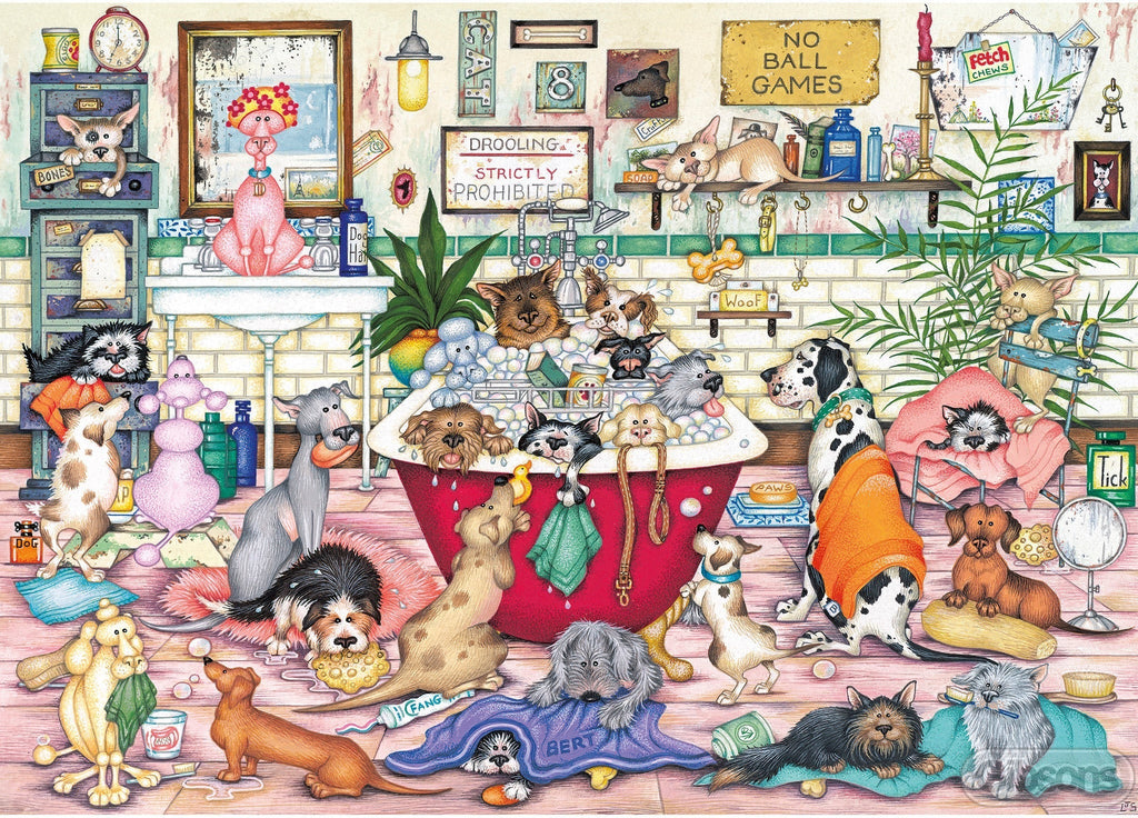 Artwork: Bert's Bath Night – 500 XL Piece Jigsaw Puzzle (Gibsons)