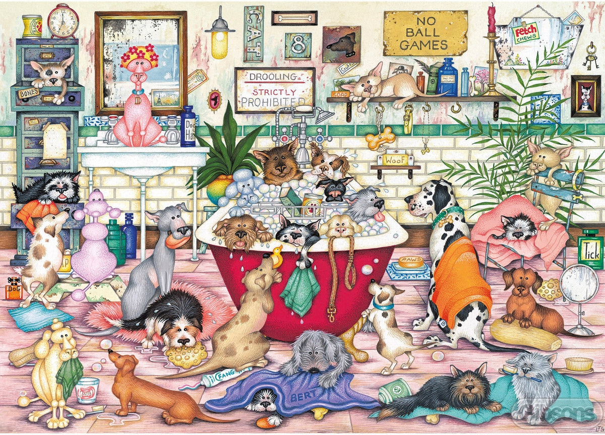 Artwork: Bert's Bath Night – 500 XL Piece Jigsaw Puzzle (Gibsons)