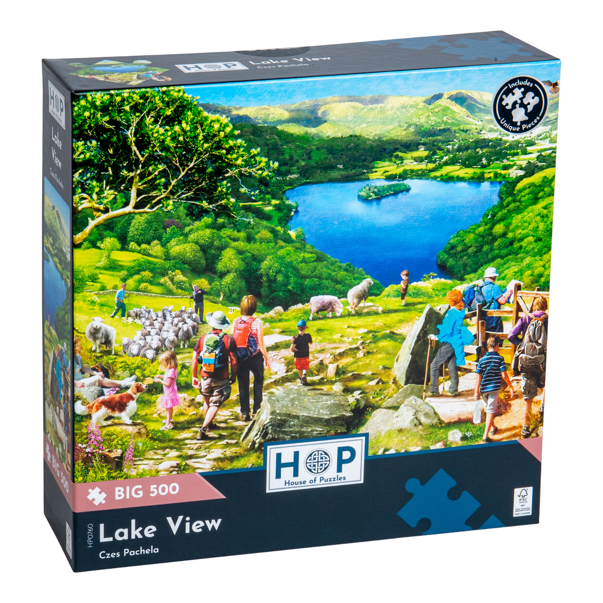 Box, turned right: Lake View – 500 XL Piece Jigsaw Puzzle (House of Puzzles)