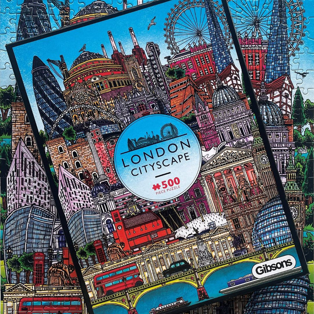 Puzzle in progress: London City Scape – 500 Piece Jigsaw Puzzle (Gibsons)