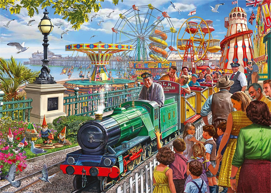 Artwork: Fun at the Seaside – 1000 Piece Jigsaw Puzzle (Falcon de luxe)