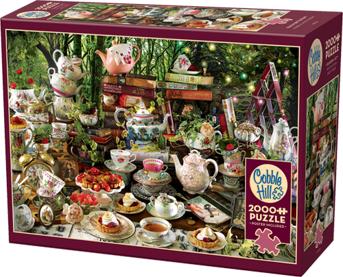 Mad Hatter's Tea Party – 2000 Piece Jigsaw Puzzle (Cobble Hill) - Completed Puzzle
