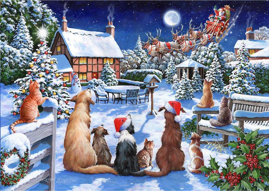 Artwork: Santa Paws – 1000 Piece Jigsaw Puzzle (House of Puzzles)