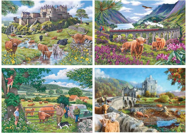 Artwork: Roaming the Highlands - 4 x 500 Piece Jigsaw Puzzle (House of Puzzles)