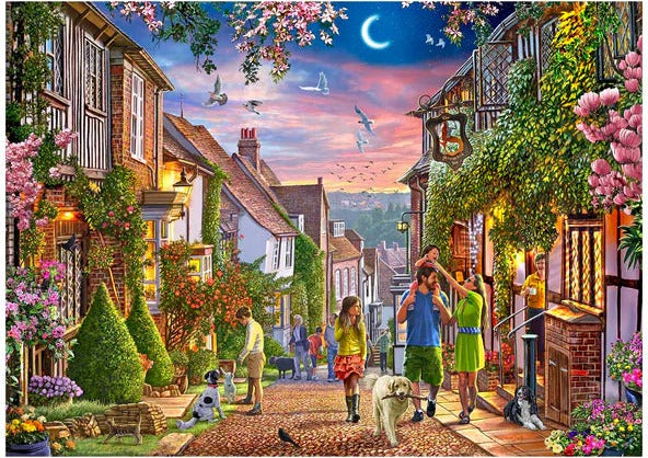 Artwork: Mermaid Street, Rye, Sussex by Steve Crisp - 1000 Piece Jigsaw Puzzle (House of Puzzles)