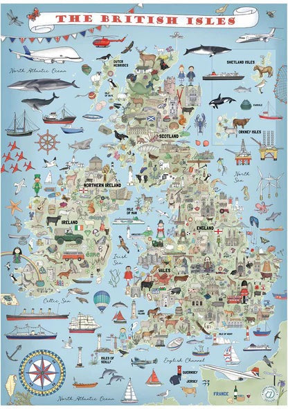Artwork: The British Isles by Emma Lawrence - 1000 Piece Jigsaw Puzzle (House of Puzzles)