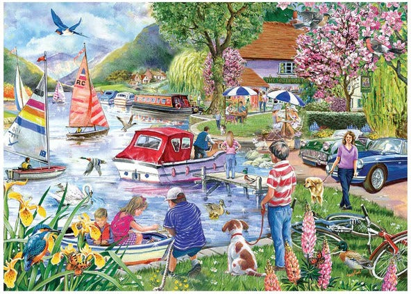 Artwork: Waterside Inn by Robert Barry - 500 Piece Big Jigsaw Puzzle (House of Puzzles)