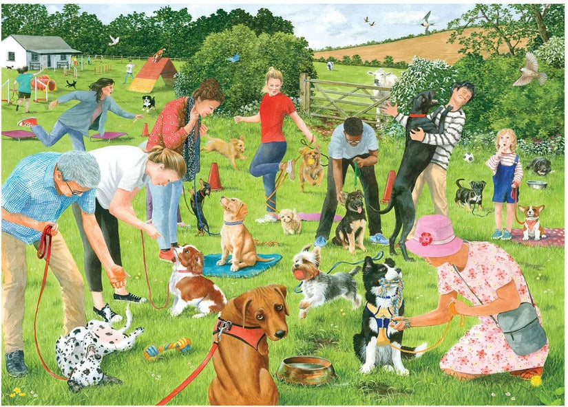Artwork: Puppy School by Tracy Hall - 500 Piece Jigsaw Puzzle (House of Puzzles)