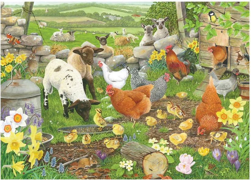Artwork: Spring Chickens by Tracy Hall - 500 XL Piece Jigsaw Puzzle (House of Puzzles)