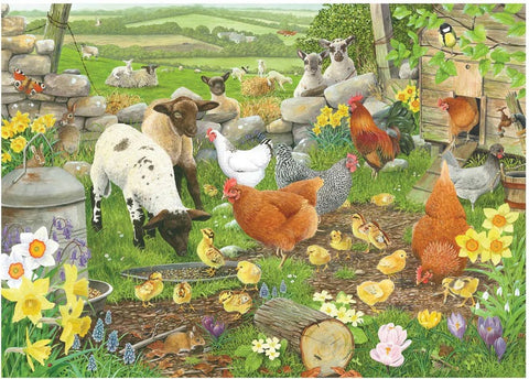 Artwork: Spring Chickens by Tracy Hall - 500 XL Piece Jigsaw Puzzle (House of Puzzles)