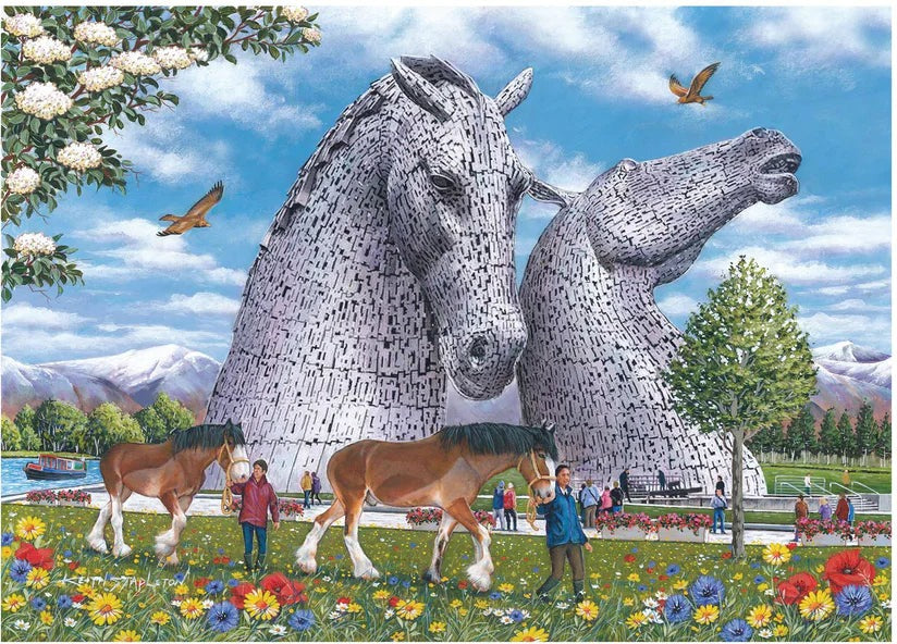 Artwork: The Kelpies by Keith Stapleton - 1000 Piece Jigsaw Puzzle (House of Puzzles)