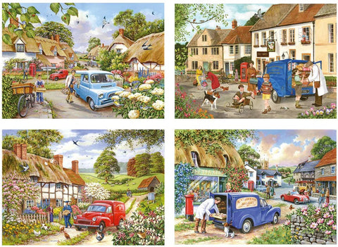 Artwork: Village Life - 4 x 500 Piece Jigsaw Puzzle (House of Puzzles)