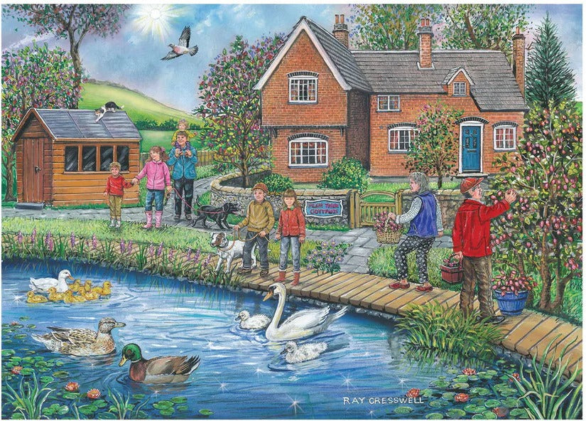Artwork: Plum Cottage by Ray Cresswell - 250 XL Piece Jigsaw Puzzle (House of Puzzles)