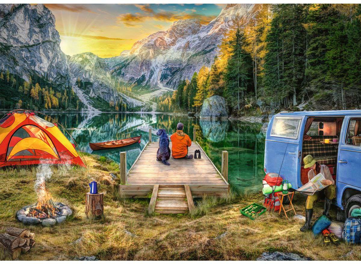 Artwork: Wanderlust: Calm Campsite - 1000 Piece Jigsaw Puzzle (Ravensburger)
