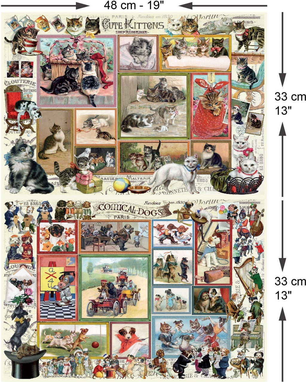 Artwork: Cute Kittens & Comical Dogs – 500 Piece Jigsaw Puzzle (Anatolian)